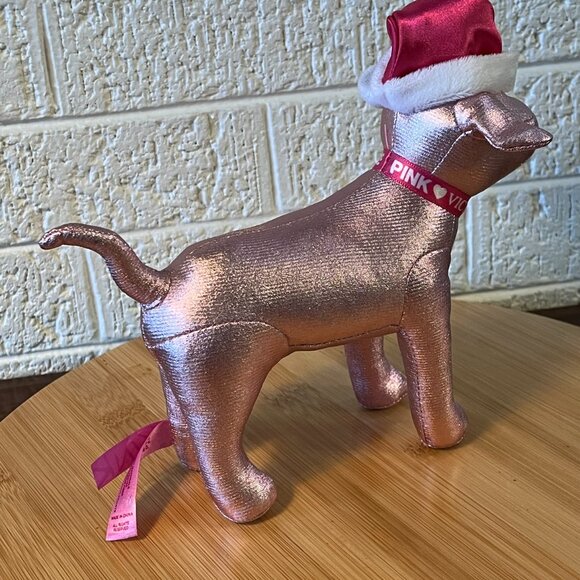 Victoria's Secret PINK Dog Metallic Pink, Santa Hat, 7", EUC, Collectible - Picture 5 of 7